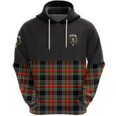 Stewart Black Clan Half Of Tartan Hoodie